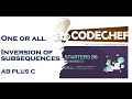 Codechef Starters 87 One or all AB Plus C inversion of subsequences