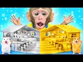 Lagu KIKI Monkey Build Amazing Hamster House, Gold vs Silver Challenge with Ducklings | KUDO ANIMAL KIKI