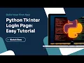 Python Tkinter GUI Create a Working Login Screen from Scratch