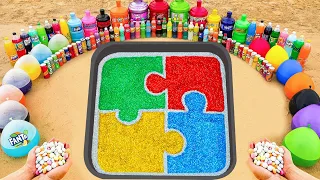 EXPERIMENT Slime - How To Make Rainbow PUZZLE With Glitter Slime, Orbeez, CocaCola vs Mentos & Sodas