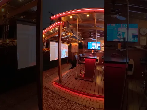 I have a hidden projector in my backyard bar