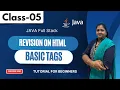 Java FullStack Class 05 Revision On HTML Basic Tags Java Tutorial for Beginners