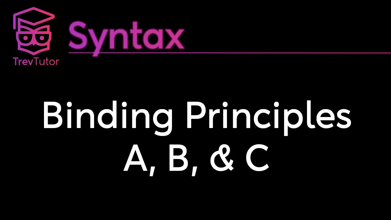 [Syntax] Binding Principles A, B, and C