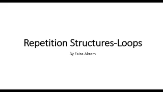 Week 4 Repetition Structure while loop in Python