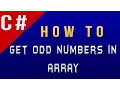 How to Get Odd Numbers in Array in