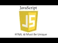 JS008 - JavaScript HTML id Must Be Unique