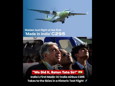 🇮🇳 Historic Moment! India's First Made-in-India Airbus C295 Takes Flight ✈️ #shorts
