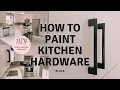 How to Spray Paint Cabinet Hardware Black