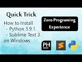 How to Install Python 3 9 1 Sublime Text 3 on Windows