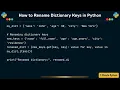 How to Rename Dictionary Keys in Python