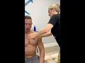 Little Female Chiro Big Muscle Guy Major CRUNCHES