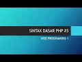 WP1 - Syntax Dasar PHP Web Programing