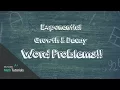 Exponential Growth and Decay Word Problems