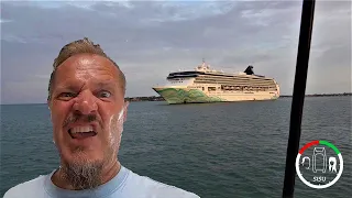 #122 WHAT IF a PASSENGER Liner DRAGS ANCHOR next to you | Sailing SISU Leopard 45 Catamaran