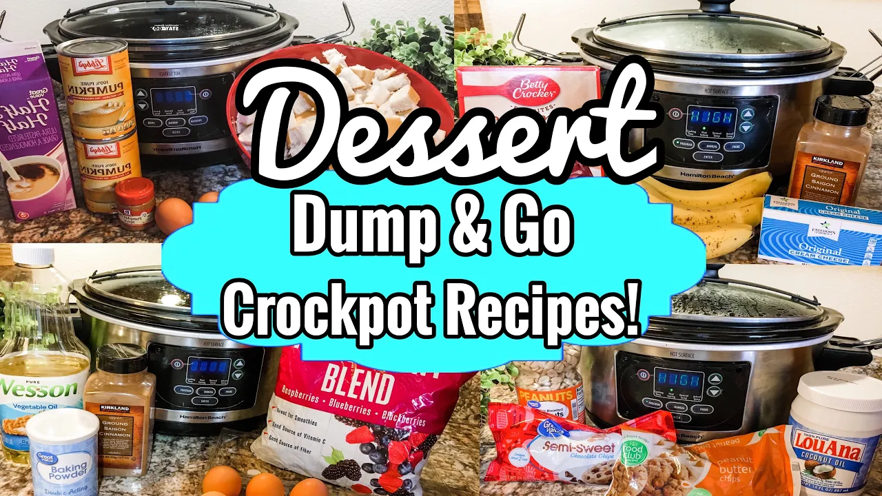 *FOUR* DUMP AND GO CROCKPOT DESSERTS! | TASTY FALL INSPIRED SLOW COOKER DESSERTS 2020 /JULIA PACHECO