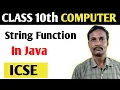 String Functions in Java Complete Guide for ICSE Board Class 10th SannataAcademy