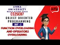 Functions Overloading and Operators Overloading in C in Object Oriented Programming Tamil CS25C07
