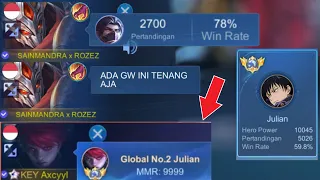 Download KETEMU TOP GLOBAL JULIAN 5000 MATCH GUA AJAK DIA META CIKI TAPI JUNGLER HAYABUSA ! AXCYYL  - MLBB MP3