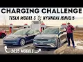 Native NACS On 2025 Hyundai IONIQ 5 10-80 Charging Test On Tesla Supercharger Against Model 3