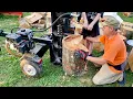 22 Tons Forest King log Splitter in Action