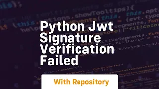 python jwt signature verification failed
