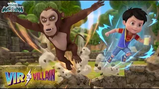 Vir The Robot Boy | Vir Aur Bandar ke beach Huve Fight | Vir Vs Villain Compilation | Wow Action
