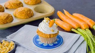 Vegan Carrot Cake Muffins With Orange Citrus Frosting | A Healthier Plant-Based Recipe For Dessert
