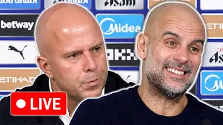 LIVE Pep Guardiola And Arne Slot Post Match Press Conference Manchester City 3 0 Liverpool 