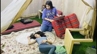 ريان وقعت واحنا بنركب خيمة رمضان 