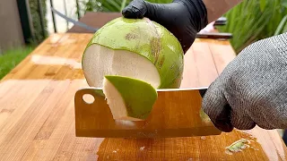 Coconut Cutting Satisfying ASMR no.70 [4K][HDR][60FPS]