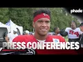 Tua Tagovailoa A J Terrell Jr and other Falcons speak to the media post-joint practice with Colts