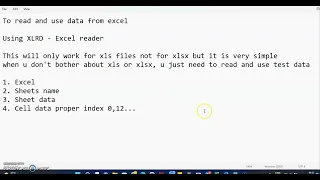 Read excel data in python-selenium code hindi with example use in website for login Using XLRD