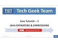 Java Tutorial-3-Java Operators Expressions