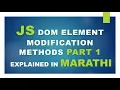 JS HTML DOM Element Modification Methods Part 1 Explained In Marathi