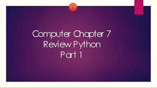 Class-8 Chapter-7 Review Python