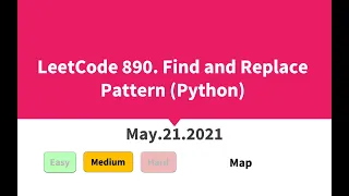 LeetCode 890 Find and Replace Pattern Python