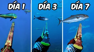 7 DÍAS COMIENDO lo que PESCO para PESCAR un PEZ GIGANTE