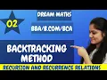 How to solve Recurrence Relation using Backtracking Method BCA Maths DREAM Maths