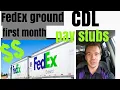 First month FedEx ground team driving CDL pay stubs exposed