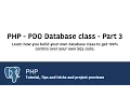 Learn PHP - Build your own database class using PDO