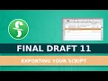 Exporting Your Script With Final Draft 11