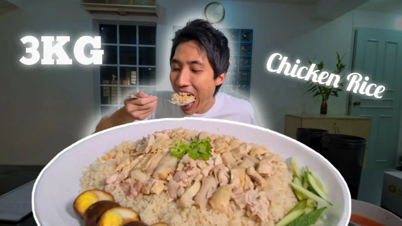 Homemade Hainanese Chicken Rice Mukbang!   Authentic Singapore Street Food Mukbang!   Support Local!