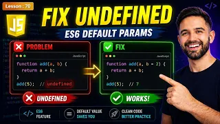 JavaScript Default Parameters Fix undefined Errors ES6 Tutorial 2026