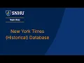New York Times Historical Database Overview