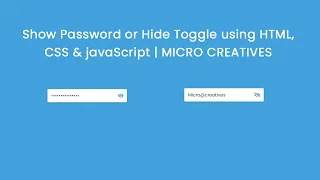 Show Password or Hide Toggle using HTML CSS javaScript MICRO CREATIVES