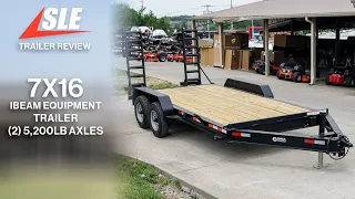 Review of 7x16 IBeam Equipment Trailer 2 5200lb Axles with Stand-Up Ramps