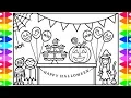 How to Draw a Halloween Party for Kids Halloween Party Drawing and Coloring Pages for Kids