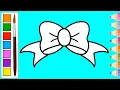 bow drawing step by step drawing and coloring easy tutorial happy kids