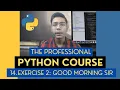 Exercise 2 Good Morning Sir Python Tutorial - Day