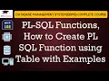 L102 PL-SQL Functions How to Create PL SQL Function using Table with Examples DBMS Lectures